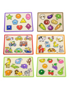 VIGA wooden puzzle with handles - set with shelf 18m+ 2