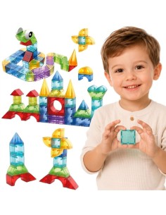 WOOPIE magnetinės kaladėlės 63 el. – kūrybiškas 3D žaidimas