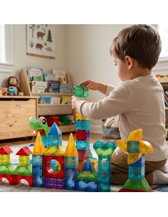 WOOPIE magnetinės kaladėlės 63 el. – kūrybiškas 3D žaidimas 2