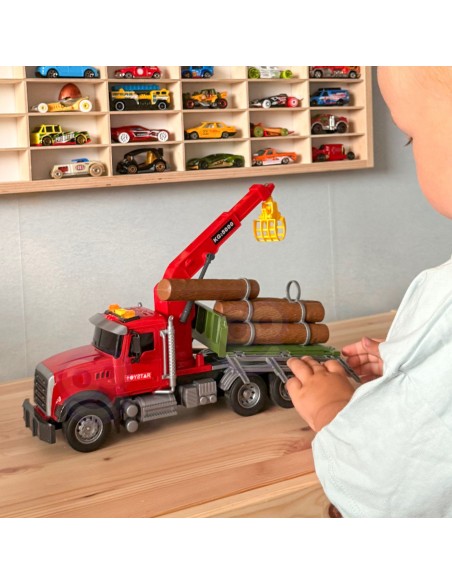Truck with a moving crane and timber - an interactive toy by Woopie