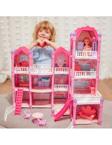 Didelis lėlių namelis Villa Kids Doll House Playset Woopie - 296 el.