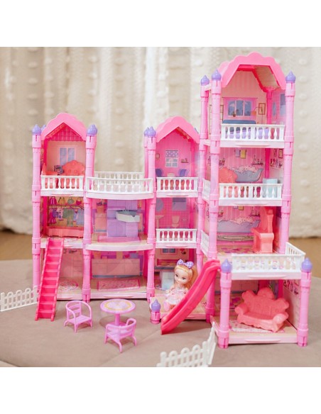 Didelis lėlių namelis Villa Kids Doll House Playset Woopie - 296 el.