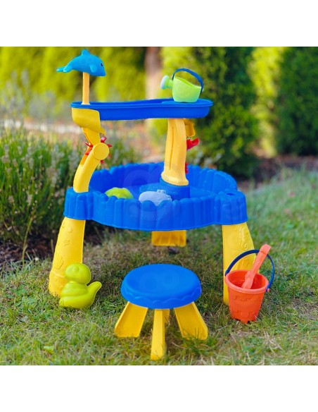WOOPIE XL Water Table with Chair 2 in 1 - Dolphin 12 pcs.