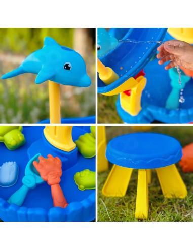 WOOPIE XL Water Table with Chair 2 in 1 - Dolphin 12 pcs.