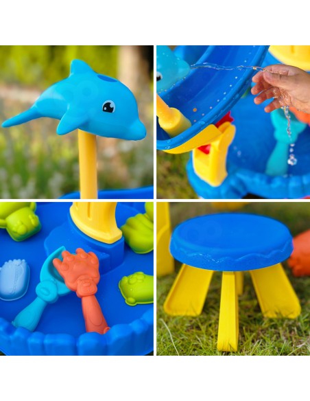 WOOPIE XL Water Table with Chair 2 in 1 - Dolphin 12 pcs.