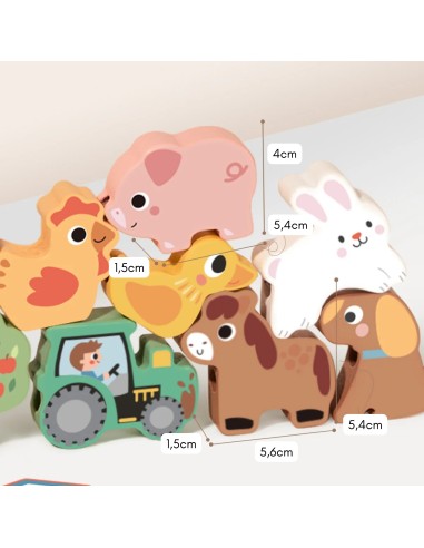 Woopie Green Farm Wooden Threader - 13 pieces