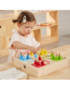 VIGA Wooden 4-in-1 Arcade Game Table Hockey Curling Bowling Ludo 2