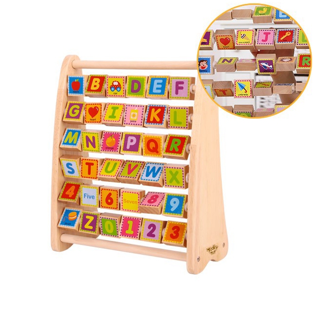 Abacus Literkowo - Drewniany Alfabet do Nauki