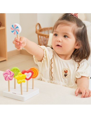 VIGA Holz-Lutschstäbchen mit Sockel 6 Stk. für Kinder 18m+