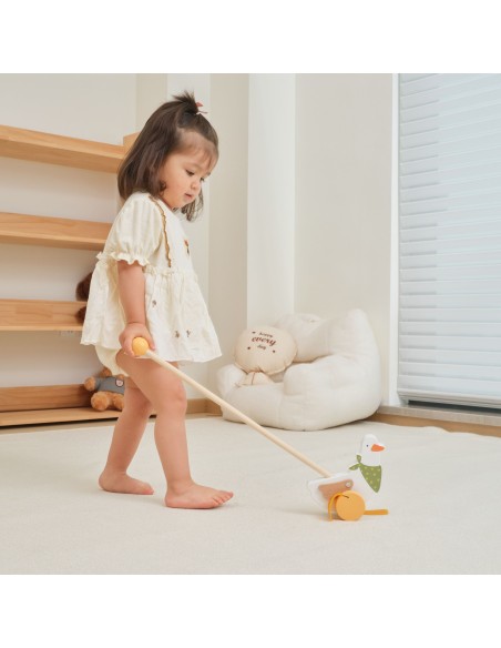 VIGA PolarB Wooden Goose for Pushing on a Stick 12m+
