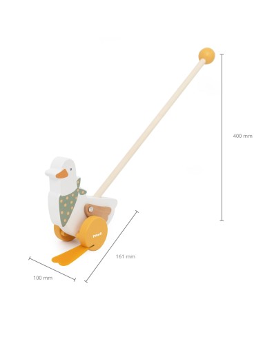 VIGA PolarB Wooden Goose for Pushing on a Stick 12m+