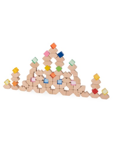 VIGA Wooden Acrylic Light Blocks 66 pcs.