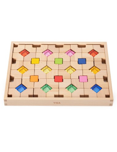 VIGA Wooden Acrylic Light Blocks 66 pcs.