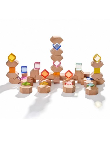 VIGA Wooden Acrylic Light Blocks 66 pcs.