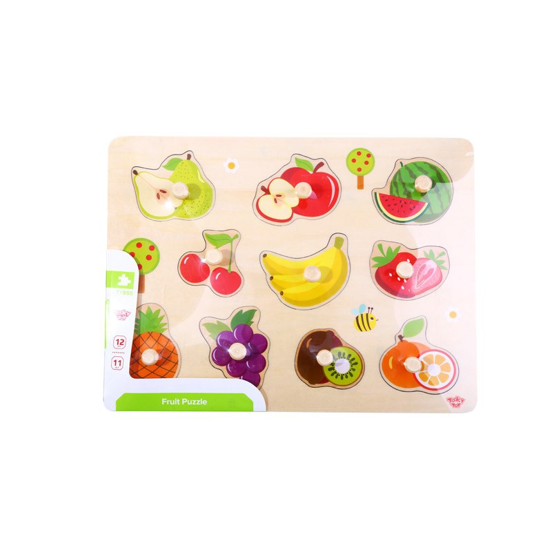 TOOKY TOY Puzzle Układanka Montessori Z Pinezkami Owoce