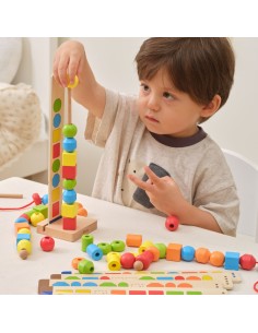 VIGA Wooden Beads for Stringing and Sequencing 64 pcs. 2