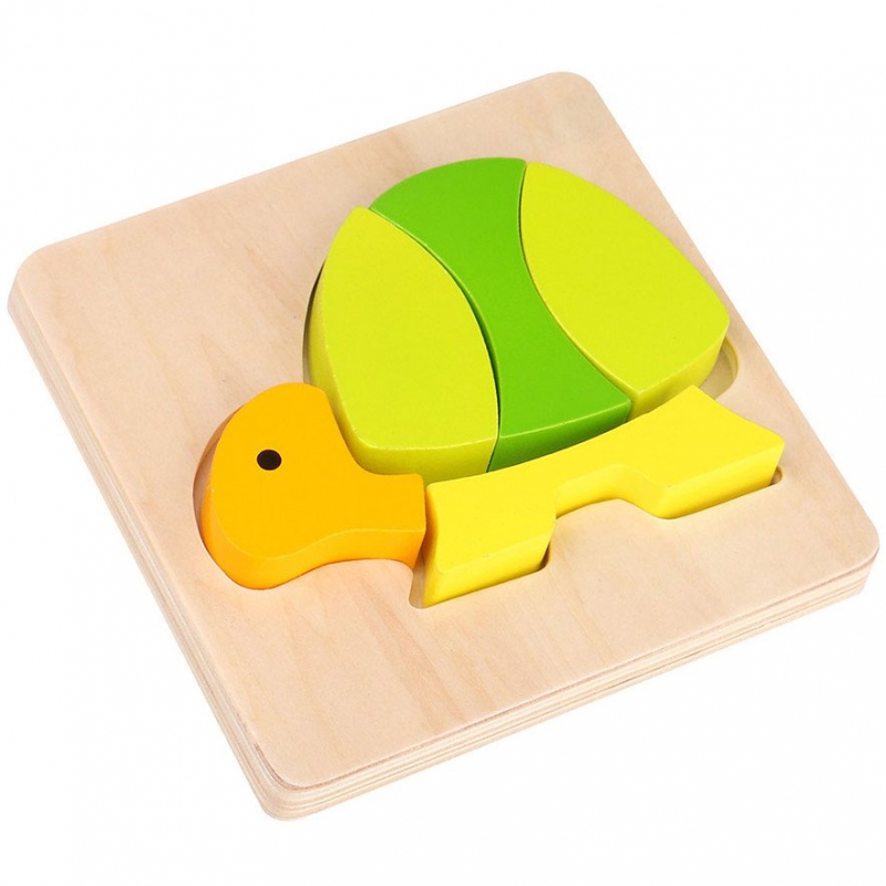 TOOKY TOY Puzzle Układanka Grube Klocki Żółw 5 el.