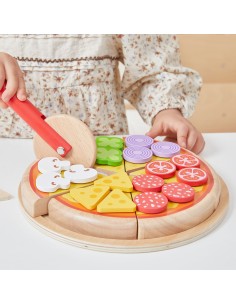 VIGA Wooden Pizza Slicer 27 Pieces for Children 2