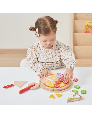 VIGA Wooden Pizza Slicer 27 Pieces for Children