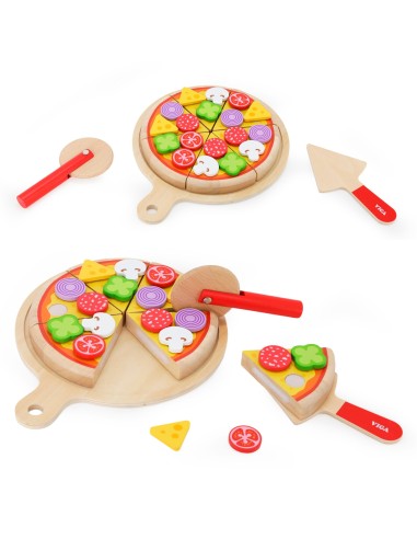 VIGA Wooden Pizza Slicer 27 Pieces for Children