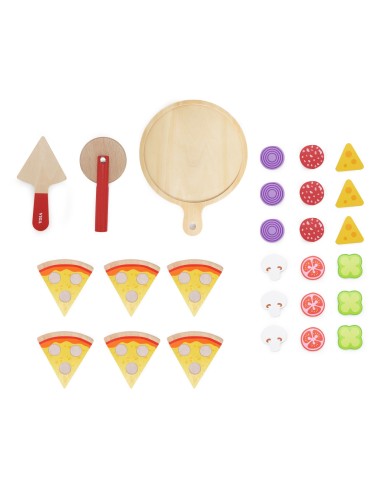 VIGA Wooden Pizza Slicer 27 Pieces for Children
