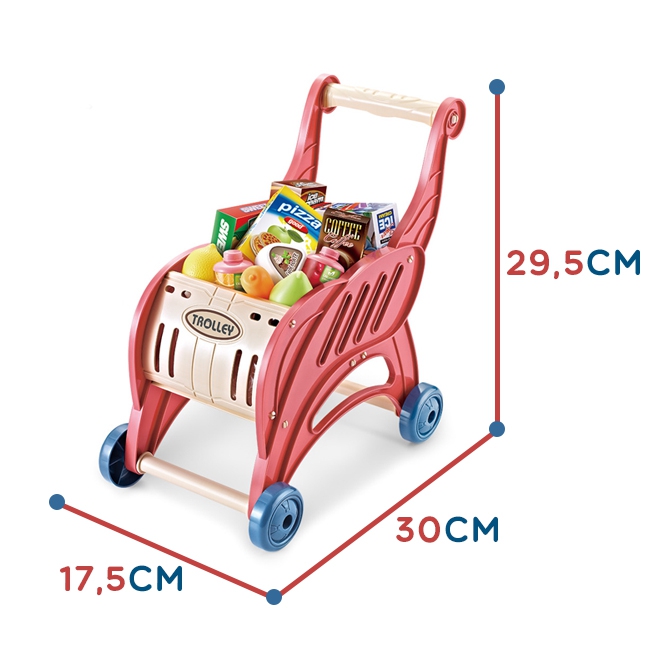 Sklep supermarket wózek na zakupy lody słodycze + 40 akc.