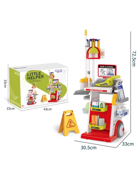 Children's cleaning trolley with vacuum cleaner and mop Little Helper
