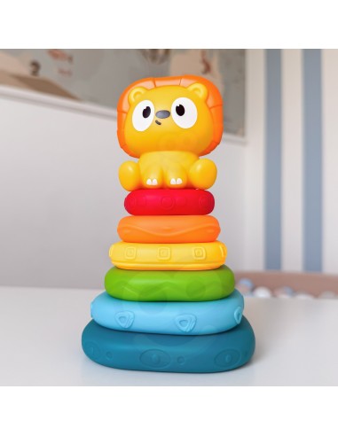 WOOPIE sensorinė piramidė su liūtu – edukacinis bokštas 6m+