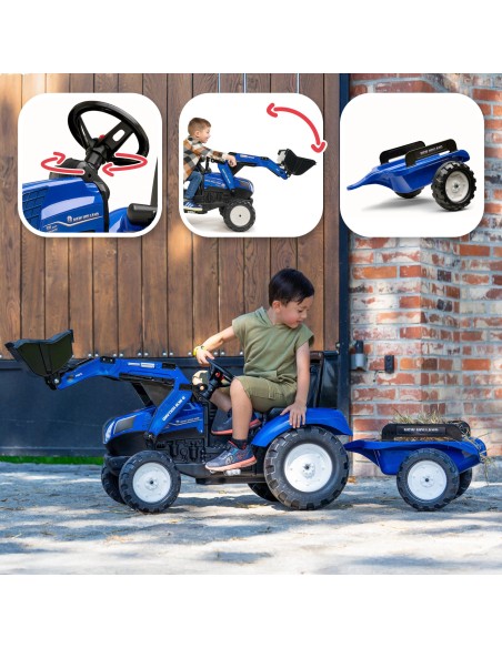 FALK New Holland T8 Tractor with Bucket and Trailer 3-7 years old