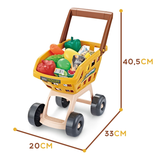 Sklep supermarket z wózkiem waga kasa skaner + 48 akc.