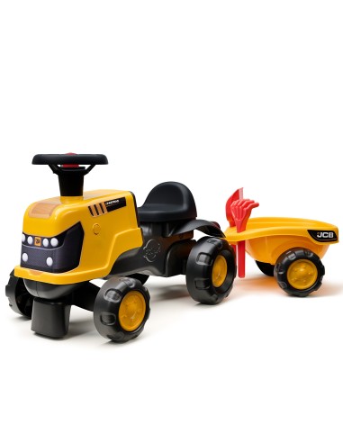 FALK Jeździk Traktor JCB Fastrac z Przyczepą i Akcesoriami Ciche Koła