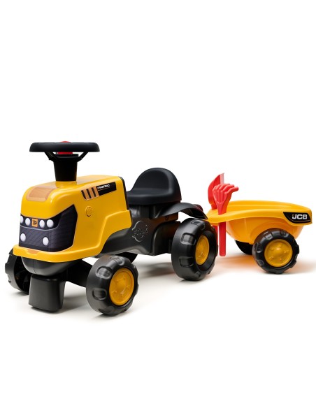 FALK Jeździk Traktor JCB Fastrac z Przyczepą i Akcesoriami Ciche Koła