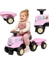 FALK stumdukas/traktoriukas su priekaba rožinis Birdy Farm 1-3 m. žaislas 1+