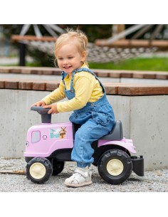 FALK Laufrad-Traktor mit Anhänger rosa Birdy Farm – Spielzeug ab 1+ 2