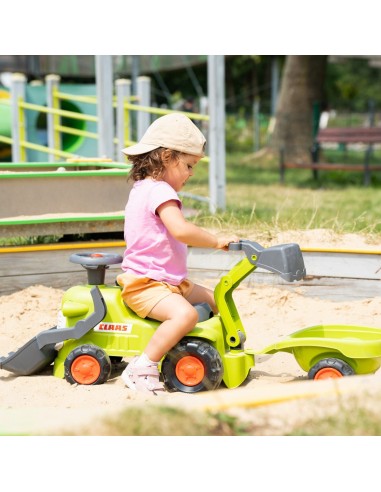FALK Claas Traktörchen mit Anhänger, Lader und Schaufel – Spielzeug