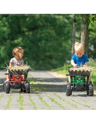 Red Supercharger Excavator Tractor with Falk Trailer - From 2 Years Old