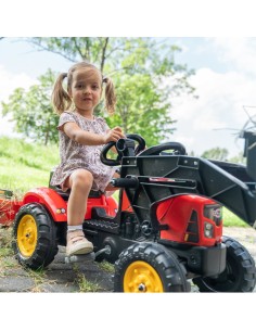 Traktor-Koparka Supercharger Czerwona z Przyczepą Falk - Od 2 Lat 2