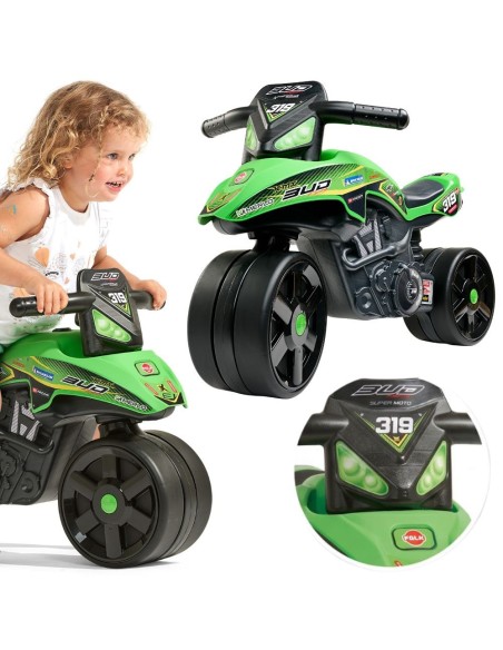 FALK Racing Ride-on Green Motorbike Wide Wheels from 1 year