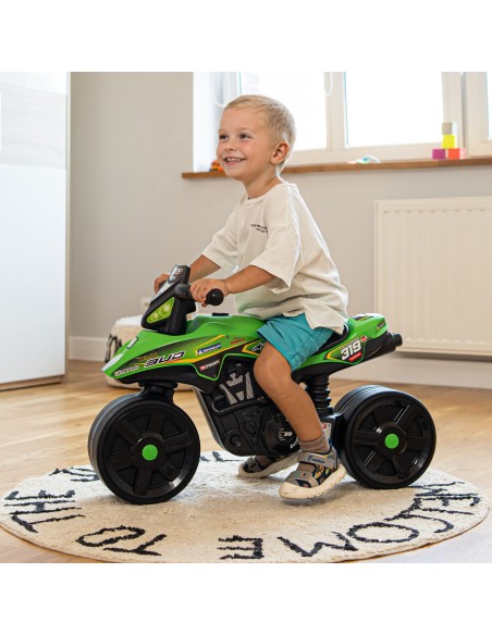 FALK Racing Ride-on Green Motorbike Wide Wheels from 1 year