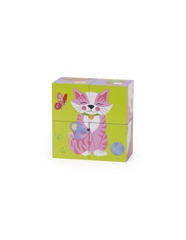 VIGA Wooden Farm Puzzle - 4 Educational Blocks