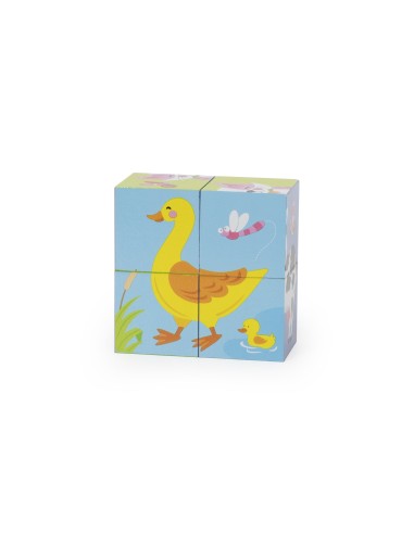 VIGA Wooden Farm Puzzle - 4 Educational Blocks