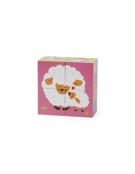 VIGA Wooden Farm Puzzle - 4 Educational Blocks