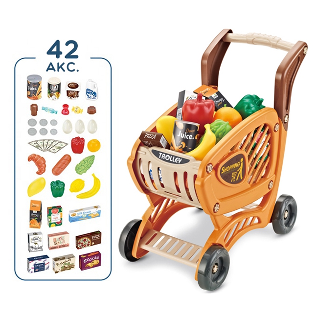 Wózek sklepowy dla dzieci ruchome elementy + 42 akc.
