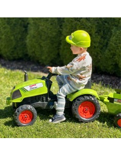 FALK traktoriukas Claas žalias su pedalais, garsinis signalas, priekaba 2–5 metai 2