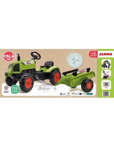 FALK Claas Green Pedal Tractor with Trailer for Children