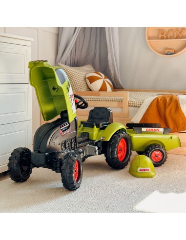 FALK Claas Green Pedal Tractor with Trailer for Children