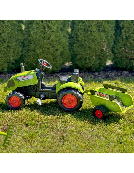 FALK Claas Green Pedal Tractor with Trailer for Children