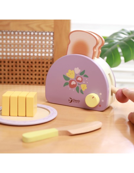 Holz-Frühstückstoaster CLASSIC WORLD mit Zubehör 13-tlg.