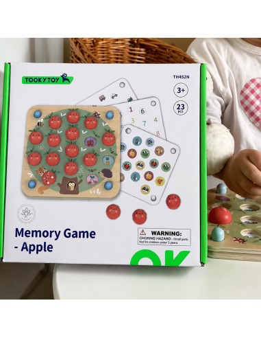 Atminties žaidimas TOOKY TOY Obuoliukas - Lavink vaiko atmintį