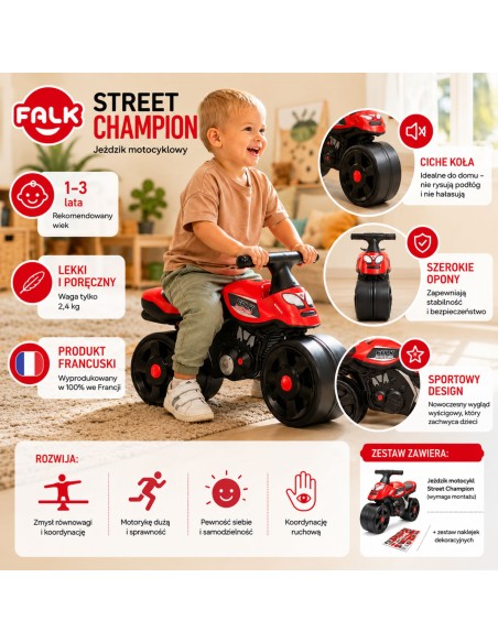 FALK Red Racing Ride-on with Wide Wheels 1+ - Toy for Children